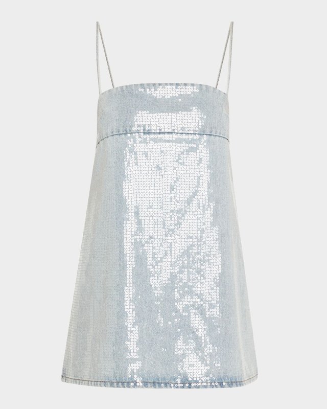 Nadiya Sequined Denim Mini Dress